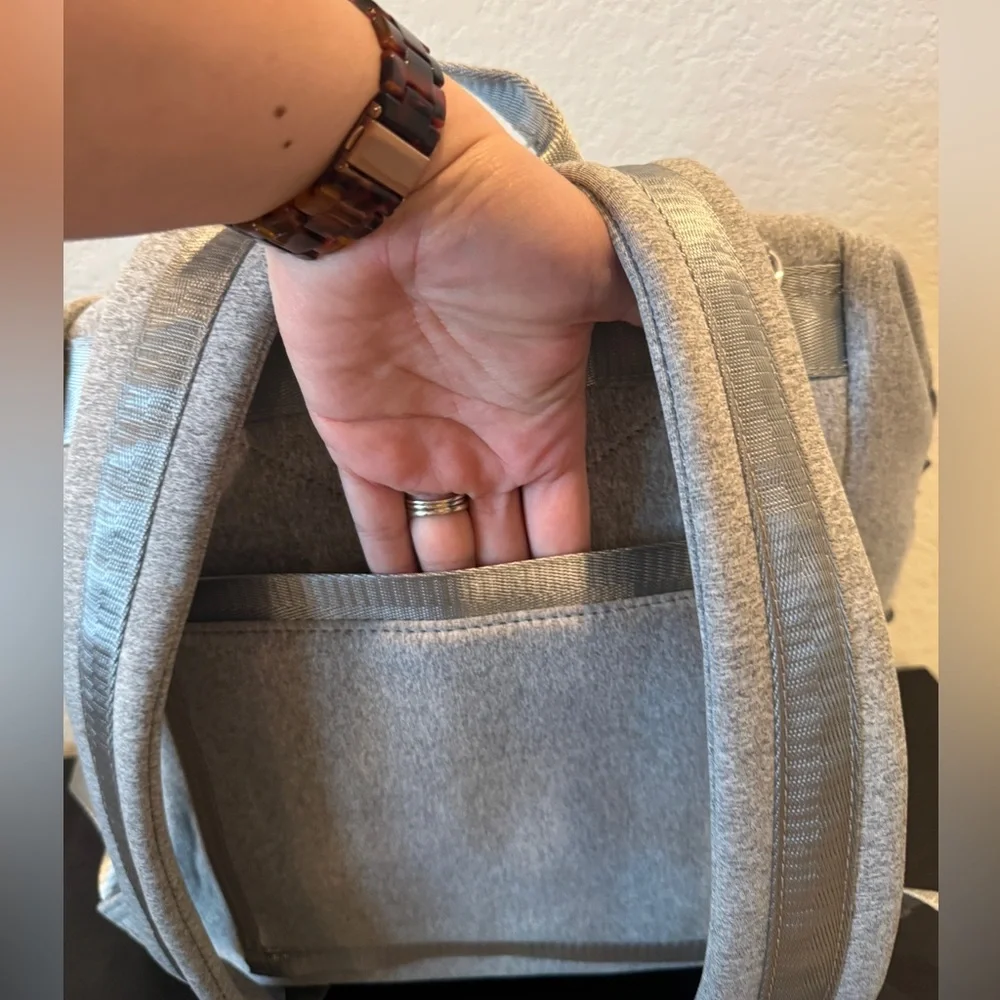 Heather Grey Neoprene Diaper Backpack | Dagne Dover Indi Style Travel Bag - Picture 5 of 10